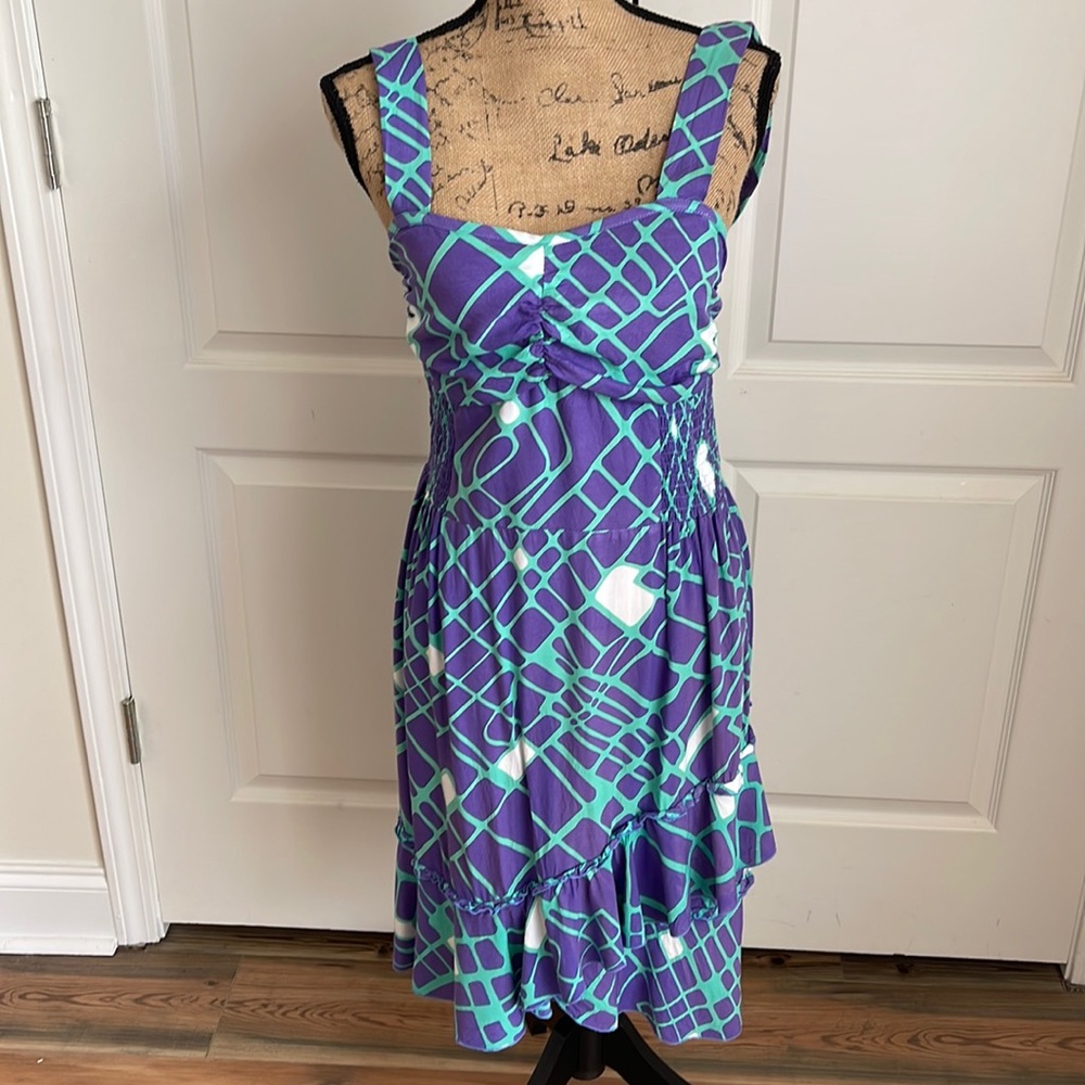 PINEAPPLES Beautiful lilac and turquoise soft sundress , size S